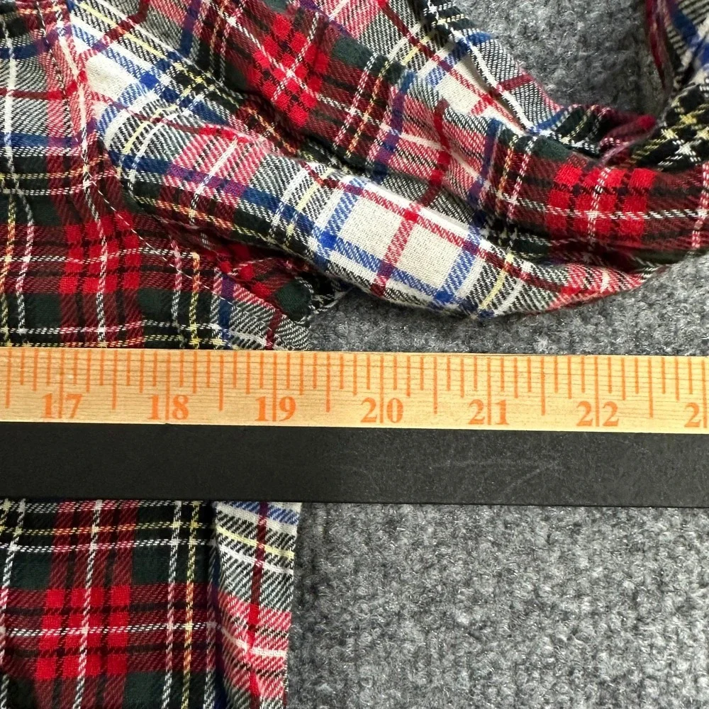 Lauren Ralph Lauren Pajama Top Womens Size S Red Plaid Cotton Long Sleeve Crest